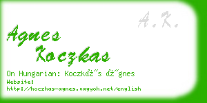 agnes koczkas business card